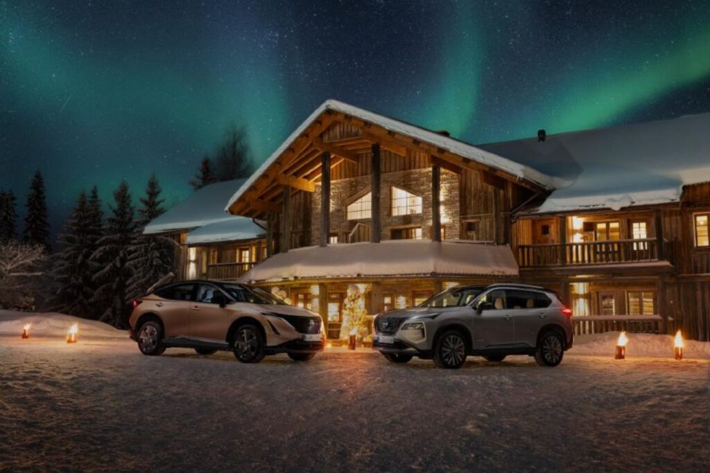 Nissan Ariya e-4ORCE enfrenta estrada gelada 4 modelos Nissan