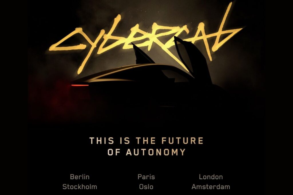 Cybercab da Tesla faz tour pela Europa 4 Cybercab