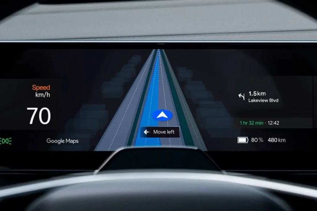 Google Maps live lane guidance estreia na Polestar 3 Google Maps live guidance