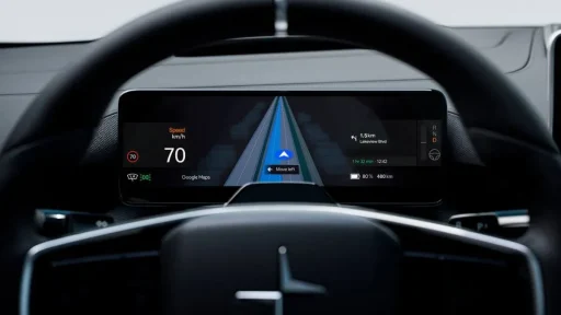 Google Maps live lane guidance estreia na Polestar 7 Google Maps live guidance
