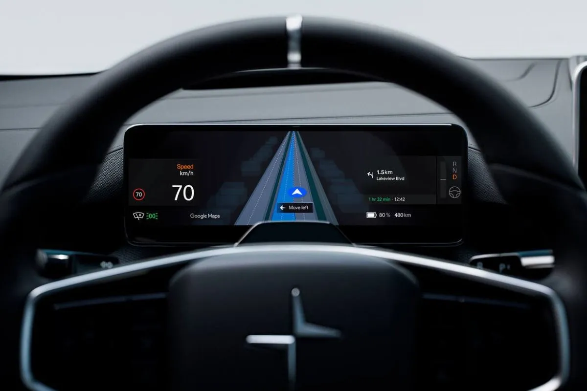 Google Maps live lane guidance estreia na Polestar 2 Google Maps live guidance