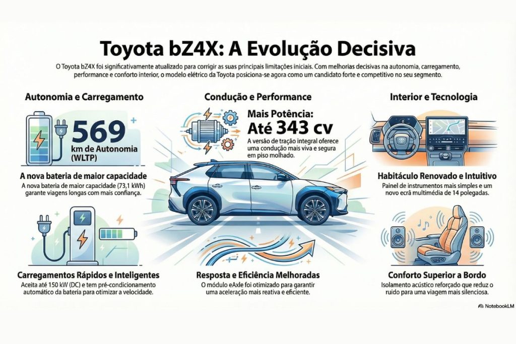 Toyota bZ4X: mais potência, mais eficiência e mais conforto 3 Infografia sobre as mudanças do Toyota bZ4X