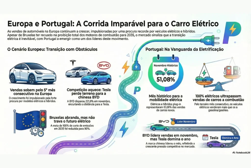 Carros elétricos puxam pelo mercado automóvel europeu em novembro 3 carros elétricos europa infografia