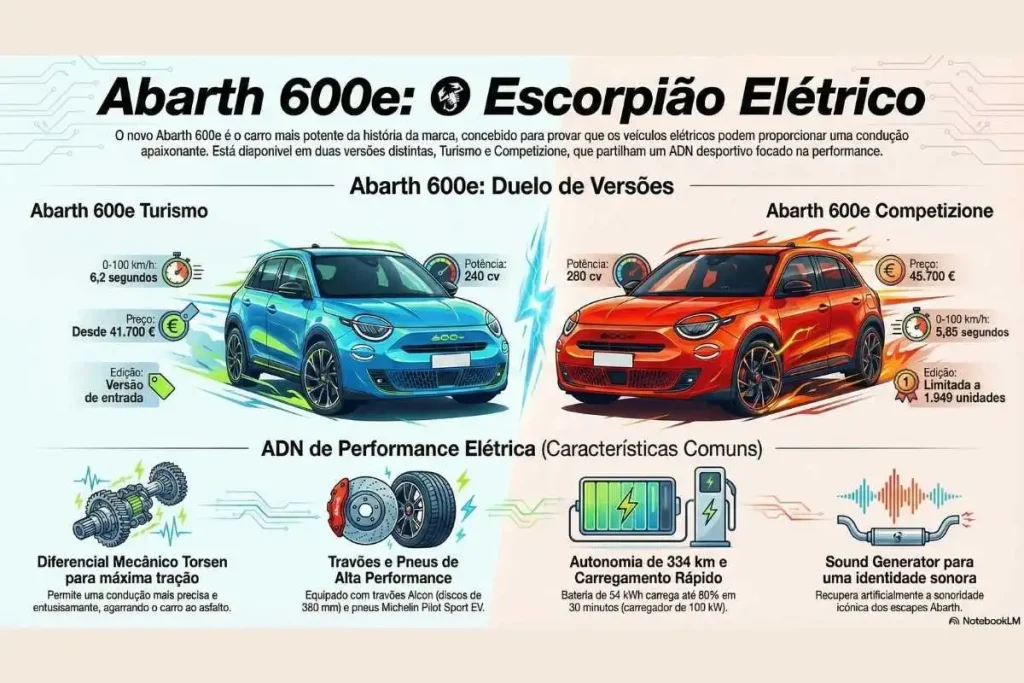 Abarth 600e Competizione: o escorpião mais potente de sempre 5 Abarth 600e Competizione infografia