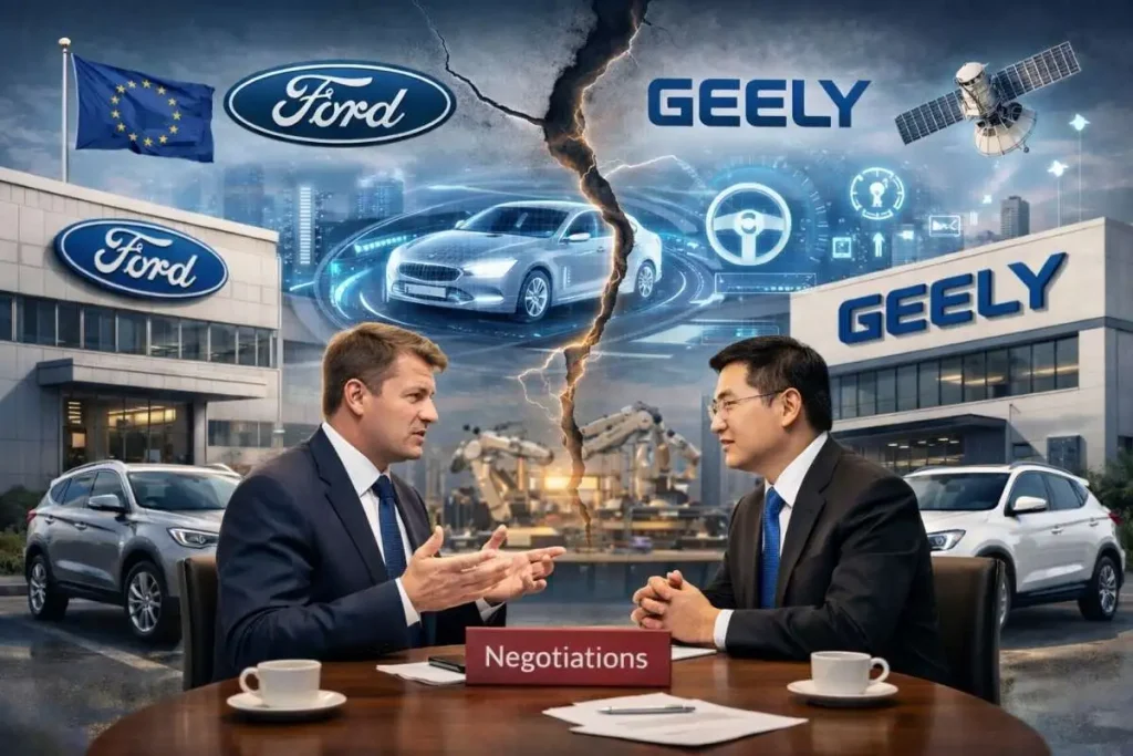Ford e Geely em conversações para parceria na Europa 3 imagem ilustrativa das conversações Ford e Geely | imagem gerada por IA