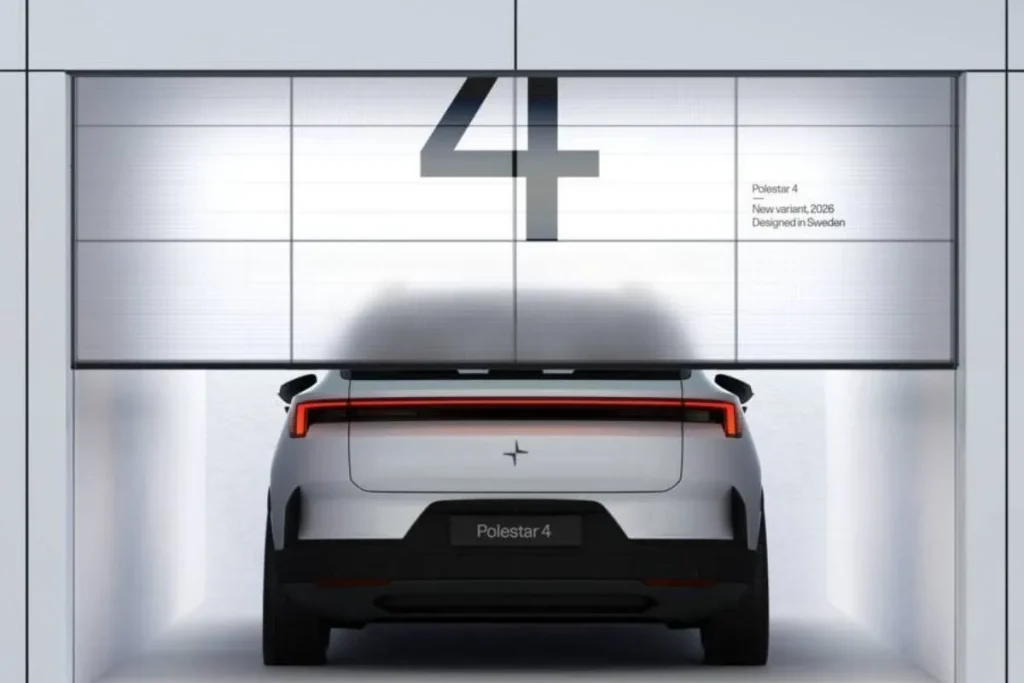 Em equipa que ganha mexe-se: Polestar 4 e Polestar 2 lideram nova vaga 4 Traseira do Polestar 4. O carro surge com a cortina entreaberta