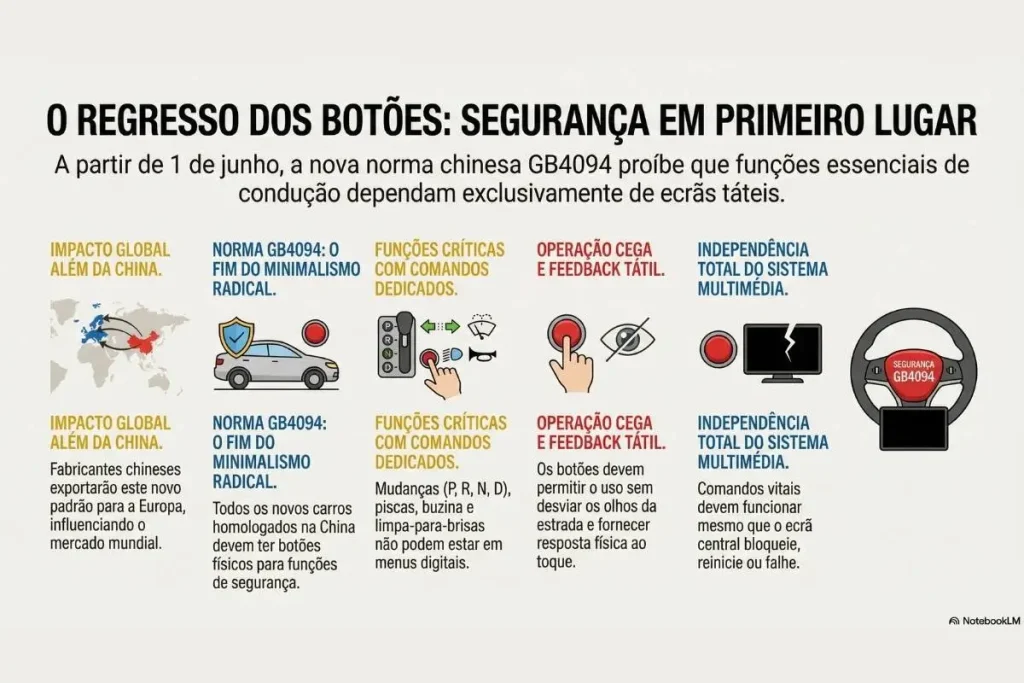 China impõe o regresso dos botões físicos aos carros 4 botões físicos infografia