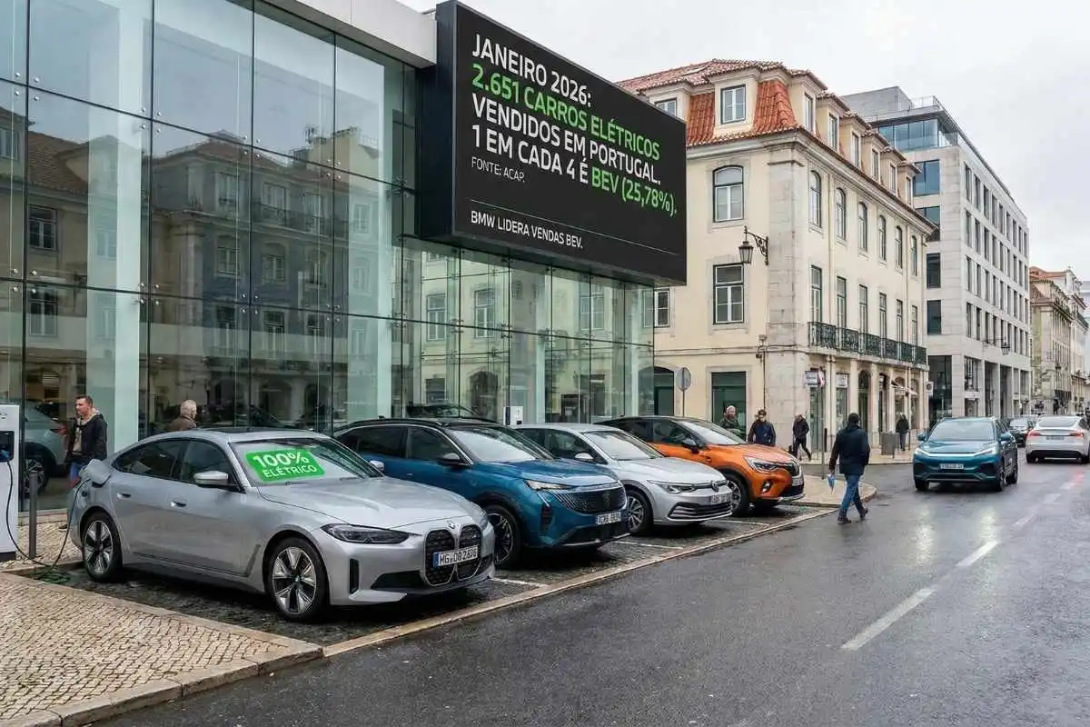 Um em cada 4 carros vendidos em janeiro foi 100% elétrico 2 carros vendidos