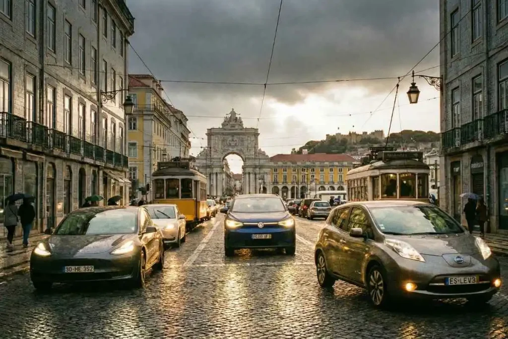 Tesla: nome Standard desaparece 4 meses depois 7 carros elétricos no terreiro do paço em 2025 | imagem gerada por IA