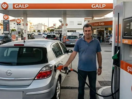 CEO da Polestar: "pump anxiety" é a nova ansiedade 3 Um homem, com ar ansioso, abastece numa bomba da Galp | imagem gerada por IA