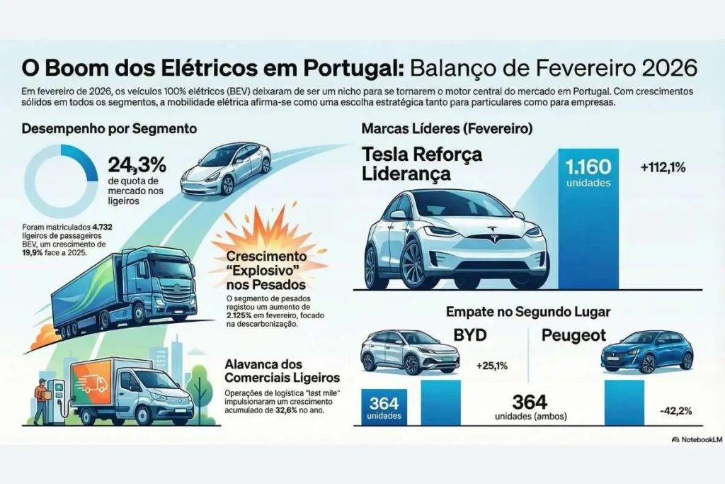 Fevereiro confirma: BEV arrancam 2026 em alta 4 fevereiro BEV