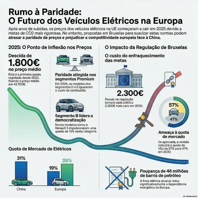 Elétricos com paridade de preços antes de 2030, mas Bruxelas pode atrasar esse momento 3 paridade de preços infografia