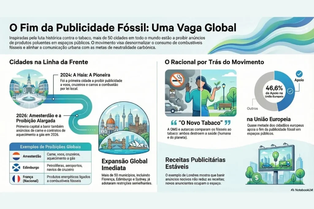 O "novo tabaco": mais de 50 cidades proíbem publicidade a combustíveis fósseis 4 Publicidade a combustíveis fósseis infografia