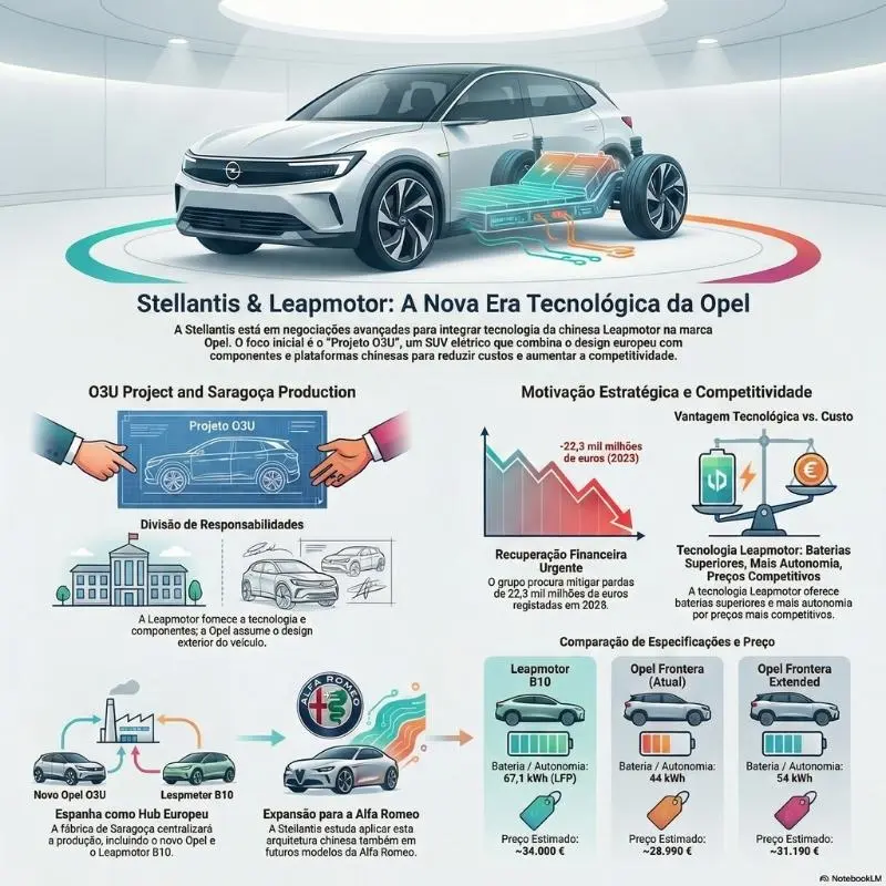 Opel com tecnologia chinesa: Stellantis e Leapmotor em negociações 6 Opel stellantis leapmotor infografia