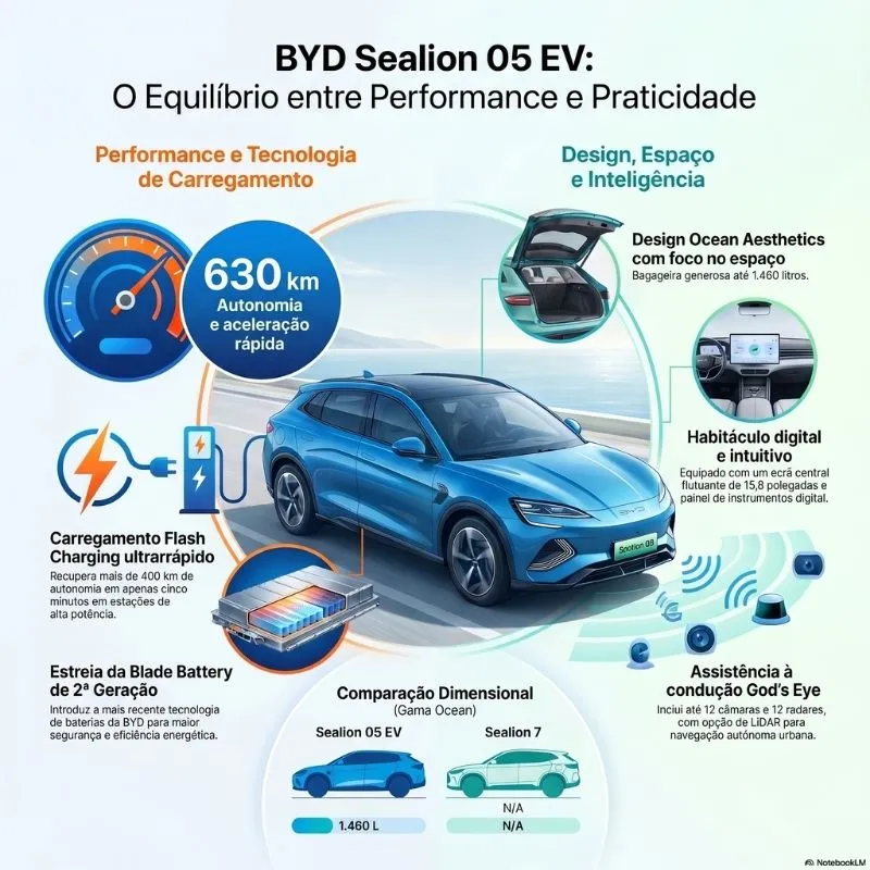 BYD Sealion 05 EV: novo SUV compacto lançado na China com 630 km de autonomia 4 BYD Sealion 05 infografia