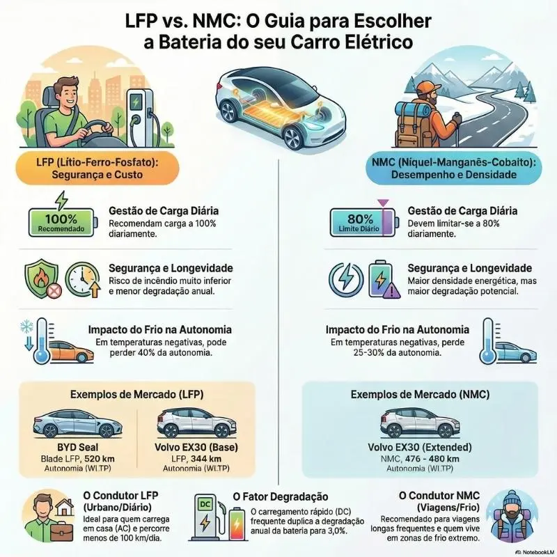 LFP ou NMC: o que a química da bateria nos diz 7 Bateria LFP ou NMC infografia
