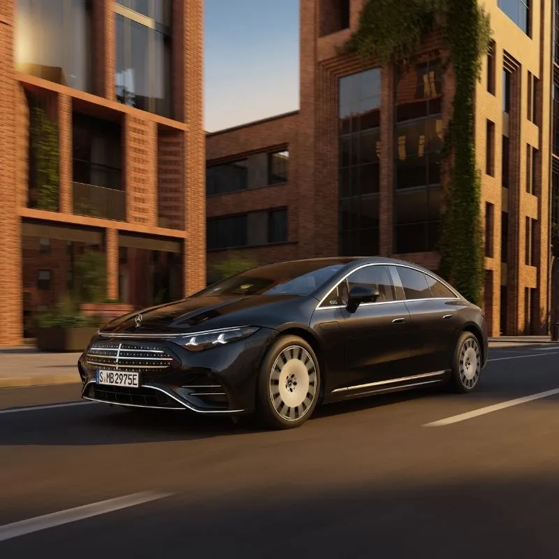 Mercedes-Benz EQS: 926 km e direção steer-by-wire de série 3 O Mercedes-Benz EQS na rua de uma cidade