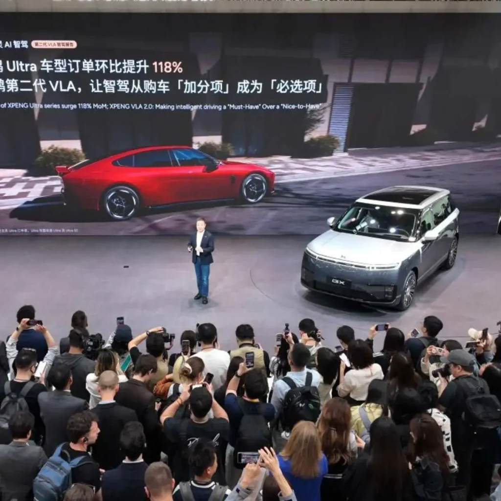 Salão Automóvel de Pequim 2026 é o maior do mundo, e talvez já o único que importa 9 Apresentação da XPeng no Salão Automóvel de Pequim