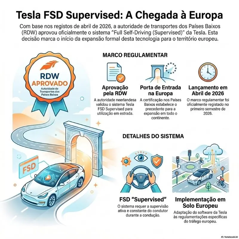 Tesla FSD Supervised aprovado nos Países Baixos 3 Tesla FSD infografia