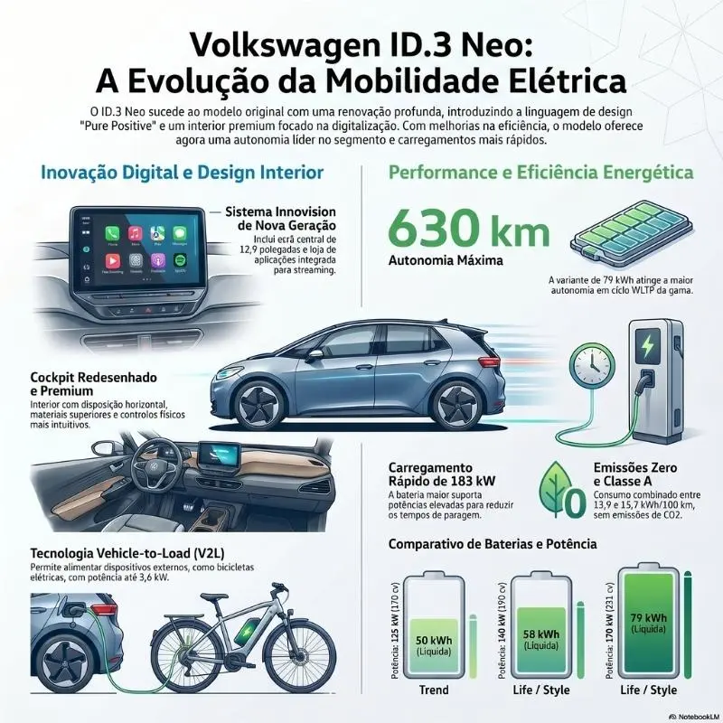 VW ID.3 Neo resolve críticas e tem 630 km de autonomia 3 VW ID.3 Neo infografia