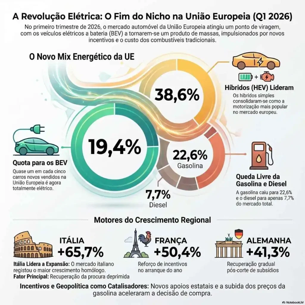 Registos de carros elétricos crescem 49% na Europa 3 Carros elétricos europa infografia