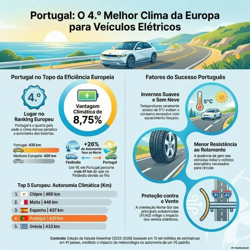 Portugal tem o quarto melhor clima para elétricos na Europa 4 Clima Portugal