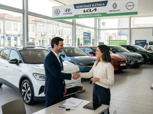 Guia para comprar o primeiro carro elétrico sem traumas 3 vendedor e cliente apertam as mãos ao chegar a acordo na compra do primeiro carro elétrico