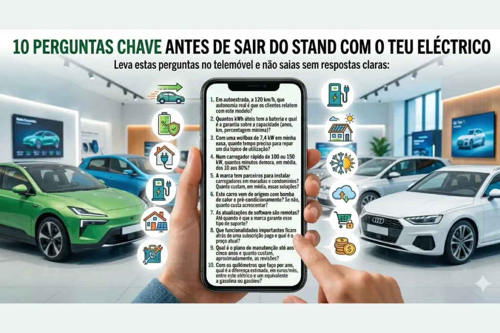 Guia para comprar o primeiro carro elétrico sem traumas 15 primeiro carro elétrico: checklist de perguntas a fazer ao comercial | imagem gerada por IA