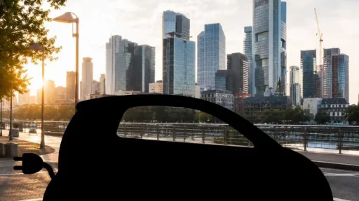 Stellantis prepara E-Car a 15.000 euros para 2028 7 O E-car ainda é uma incógnita. a imagem gerada por IA mostra a silhueta de um pequeno carro elétrico numa cidade