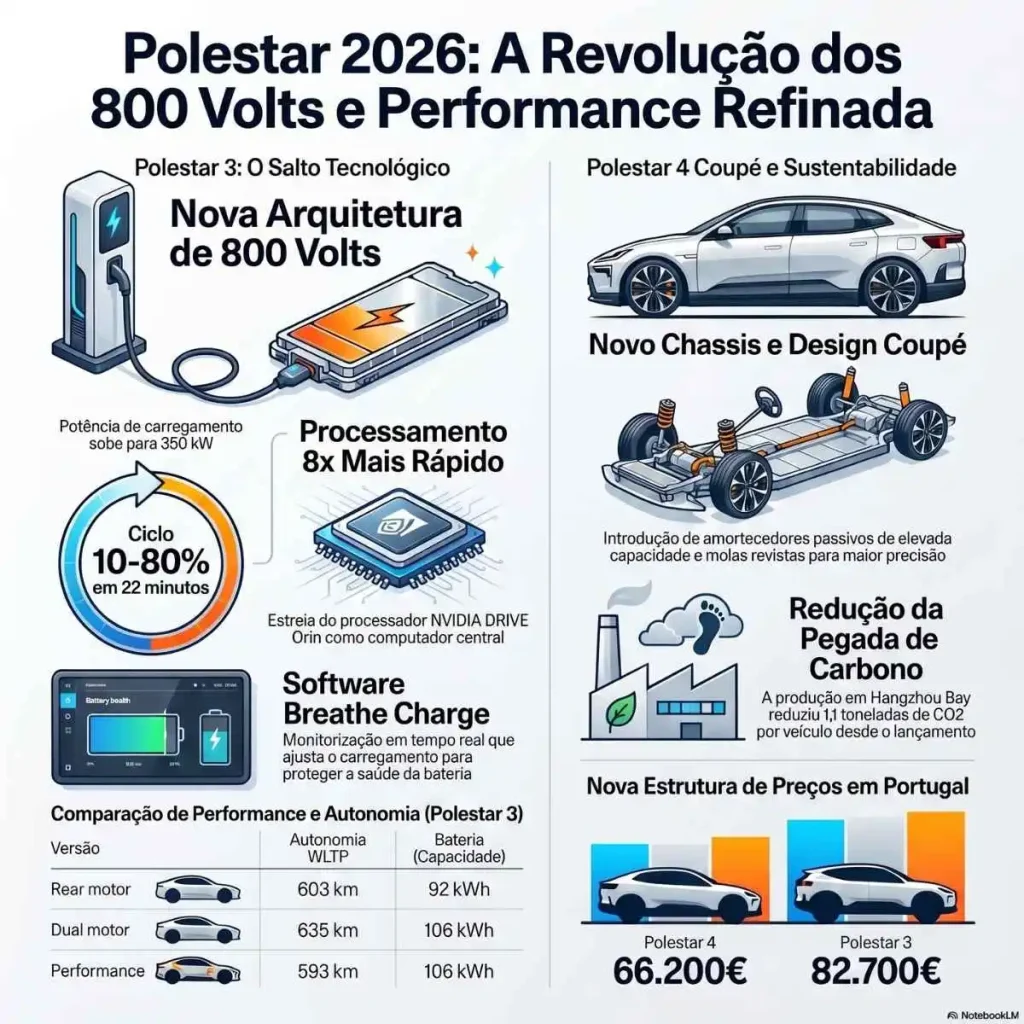 Polestar 3 passa a 800 volts e carrega 10 a 80% em 22 minutos 7 Polestar infografia