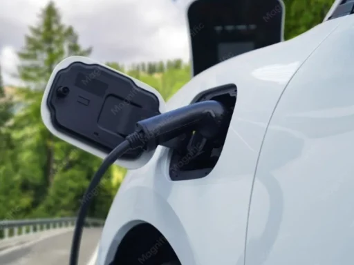 Combustíveis caros empurram a Europa para o carro elétrico, mas o efeito pode não durar 3 carros elétricos a carregar. pormenor, europa