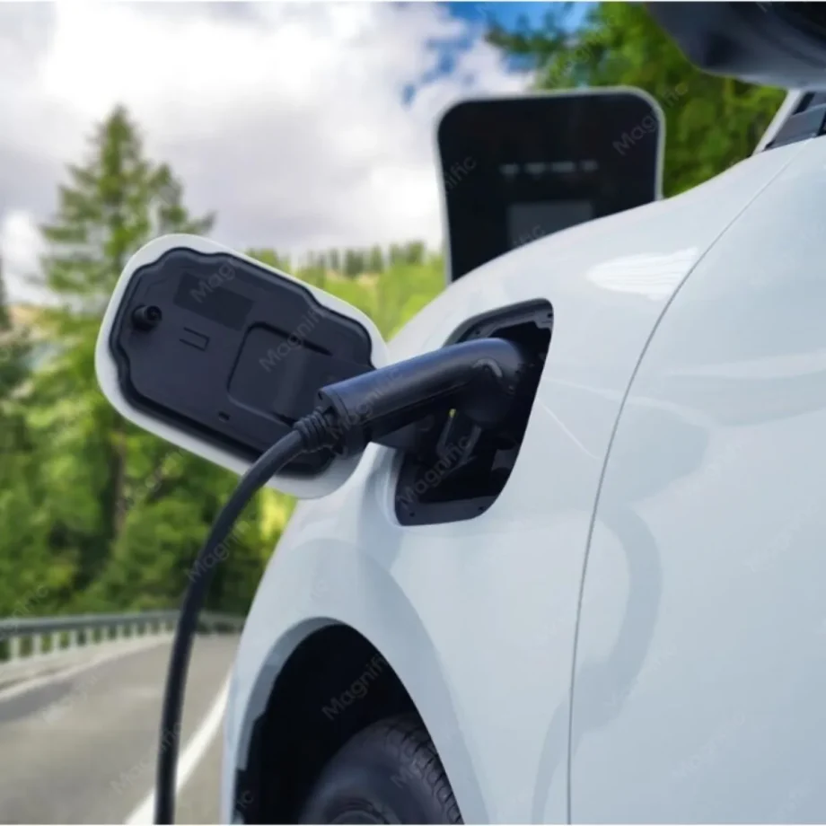 Combustíveis caros empurram a Europa para o carro elétrico, mas o efeito pode não durar 2 carros elétricos a carregar. pormenor, europa