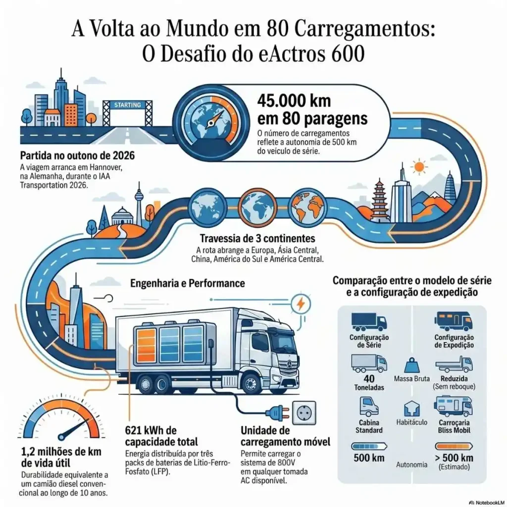 Volta ao mundo em 80 carregamentos: camião elétrico tenta expedição inédita 6 volta ao mundo infografia