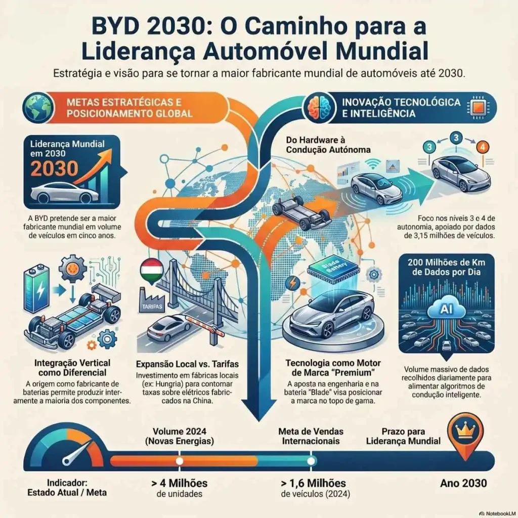 BYD quer ser maior fabricante mundial em 2030 7 liderança da BYD infografia