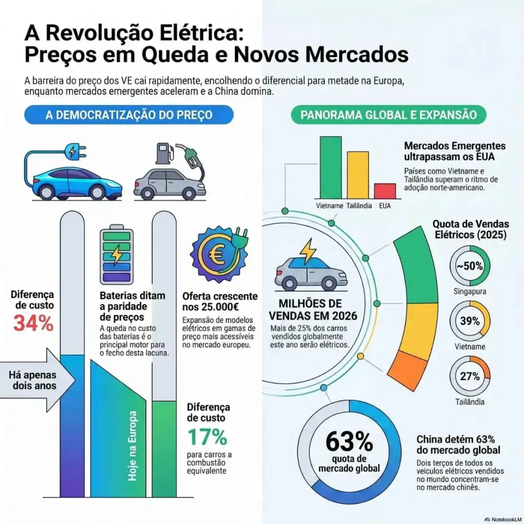 Diferença de preço entre elétrico e combustão cai para 17% na Europa 7 diferença de preço infografia
