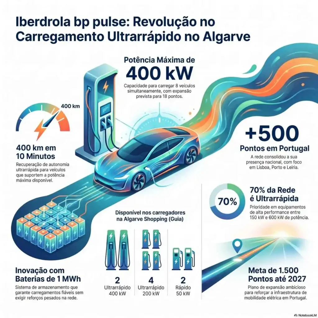 Iberdrola | bp pulse com novo hub ultrarrápido de 400 kW no Algarve 4 Carregamento Iberdrola |bp pulse Algarve infografia