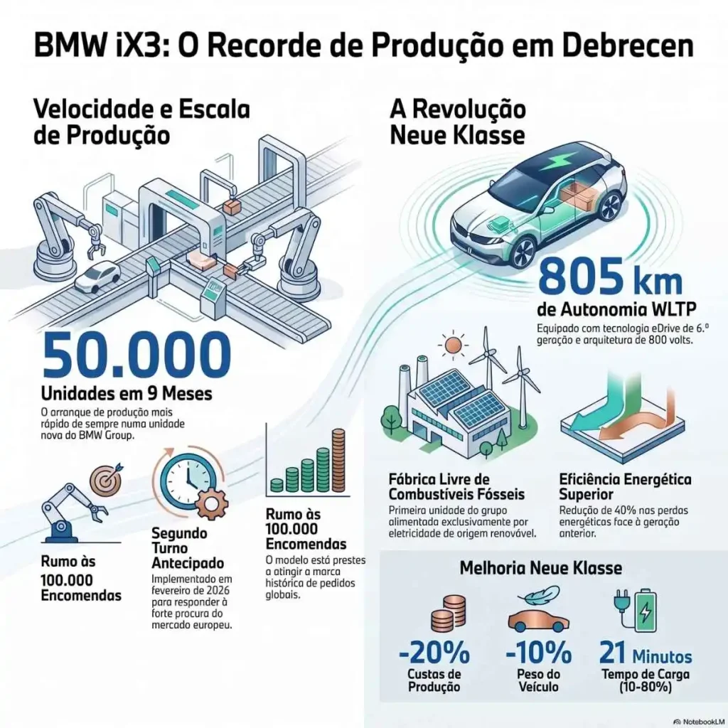 BMW iX3: 50.000 unidades e arranque de produção mais rápido de sempre 4 Produção BMW iX3 infografia