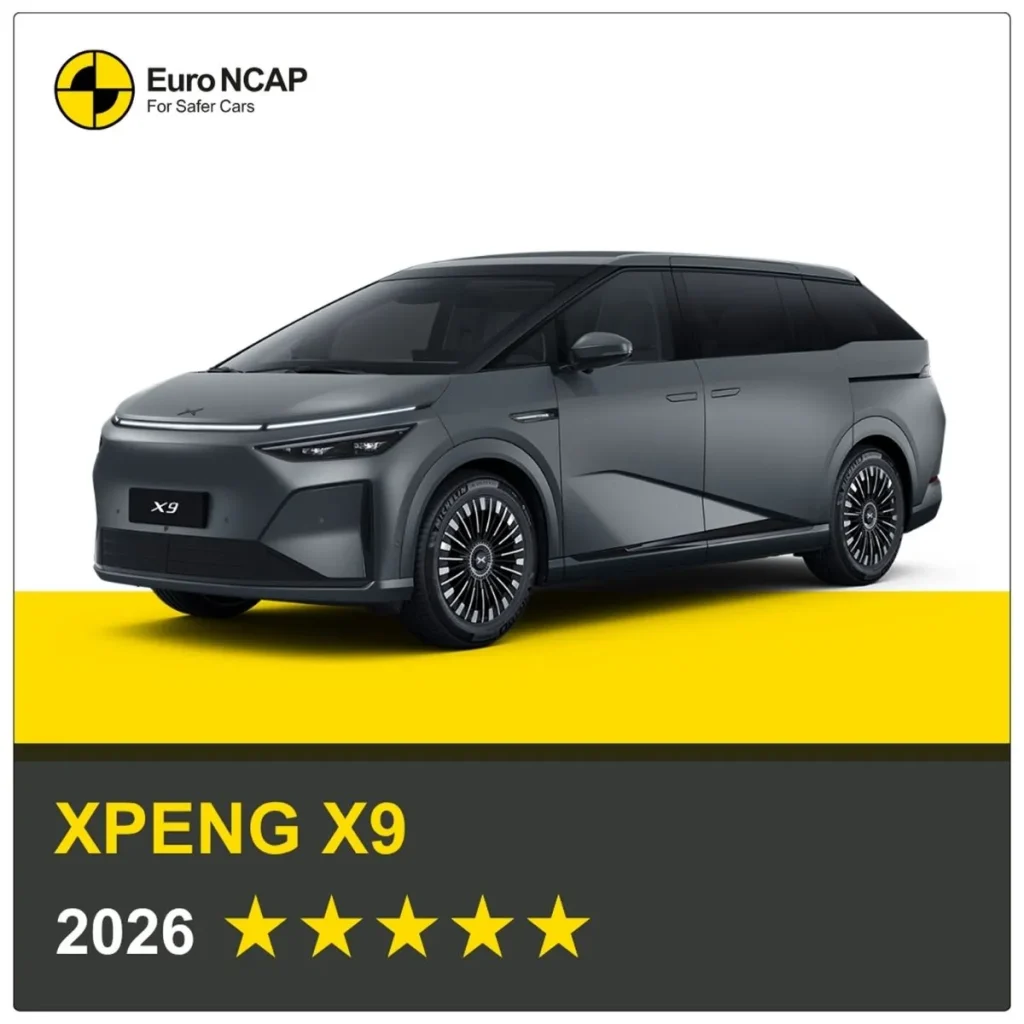 Botões físicos: Euro NCAP dá 100% ao Kia EV2 e 20% ao XPENG X9 3 Apesar da ausência de botões físicos, Xpeng X9 conseguiu 5 estrelas euroNCAP