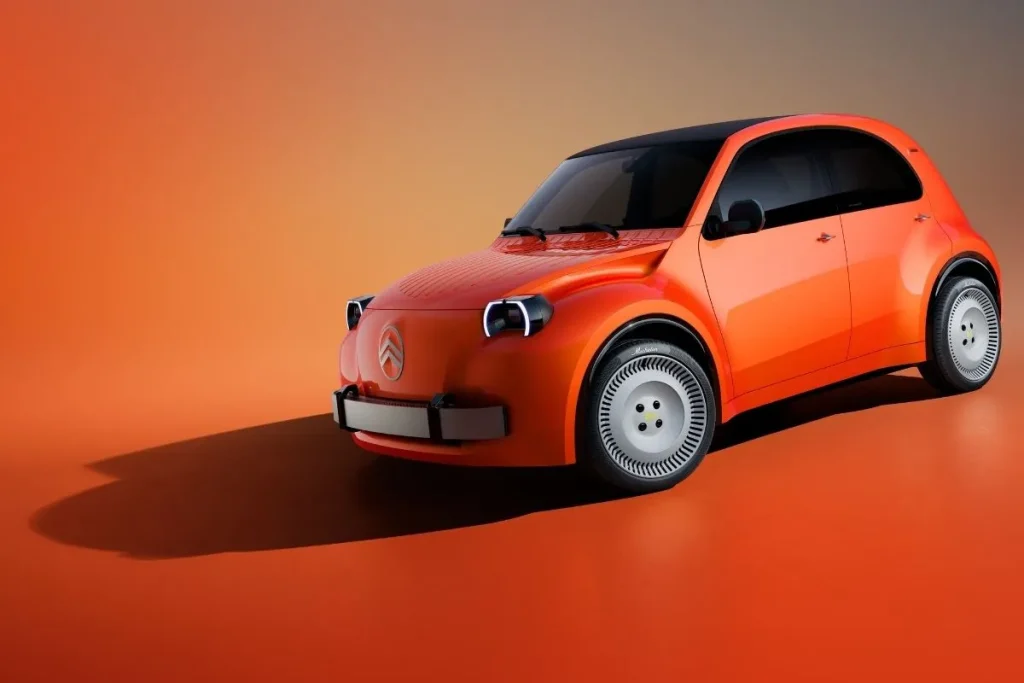 Citroën 2 CV Concept: elétrico, 3,76 metros e alvo de 15.000 euros 3 O protótipo do 2CV elétrico, num laranja forte