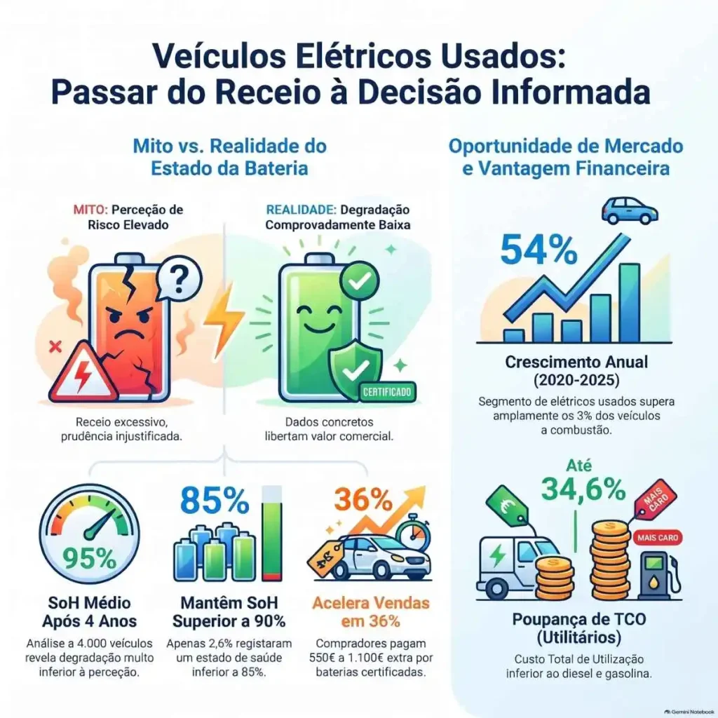 Nem tudo o que parece, é 6 elétricos usados bateria infografia